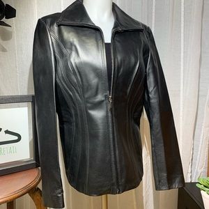 NWOT East 5th Black Leather Jacket - Size Small
